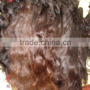 Natural remy human hair / virgin hair / raw hair / pigtail / natural color human hair bulk / Braiding