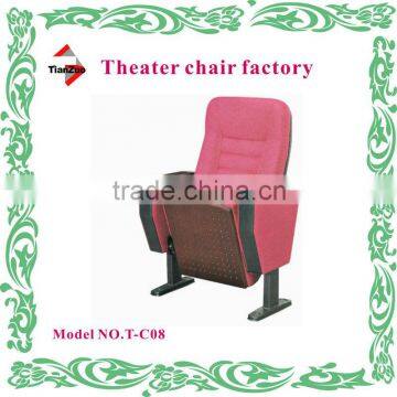 Immovable theater fabric 3D cinema chairs with writing pad