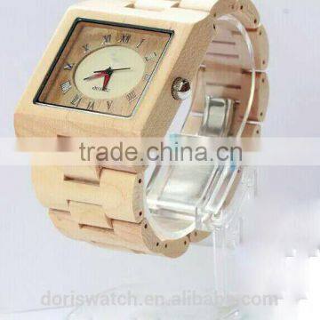 New Fashion Style Square Wood Watch Enviormental Friendly OEM Services , Custom Watches Wooden Watches