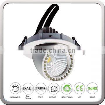 High cri 93 led round down light dimmable cob led gimbal downlight lighting for shop