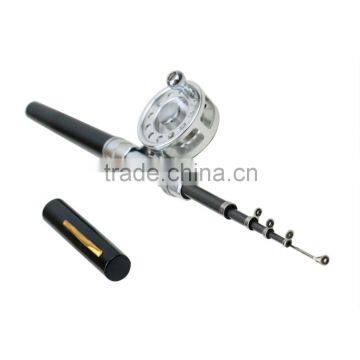 Mini Portable Pocket Aluminum Alloy Fishing Rod Pen Shape Pole Fish Reel Line Soft Bait Hook Float Tackle photo-6
