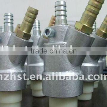 Double venturi boron carbide nozzle fine thread