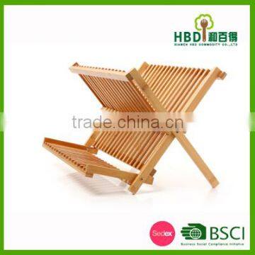 kitchen bamboo folding dish rack/cabinet dish rack/wooden dish rack wholesale