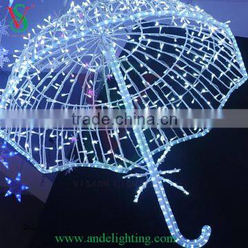 Beautiful 3D led sculpture light umbrella light for shopping mall decoration