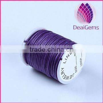 2015 Hot sell colorful 2.5mm round korea cotton waxed cord for bracelet necklace garments wholesale