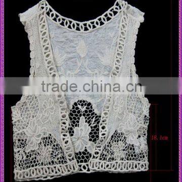 wholesale fashion embroidered Women Vintage ladies crochet knitted vest for dress