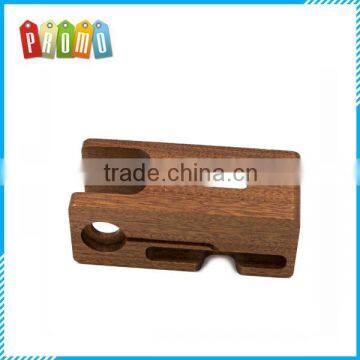 100% Natural Walnut Wood 2-in-1 Phone Charging Docking Stand Station Phone Display