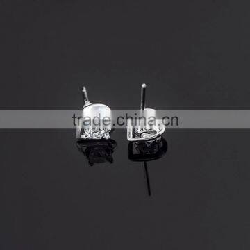 Hot Sale Silver 925 White CZ Stud Earrings Made in China ---ETGI-000101 photo-2