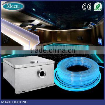 Pool and spa decoartin fiber optic perimeter light with 8.0mm side glow cable and 6 color wheel illuminator