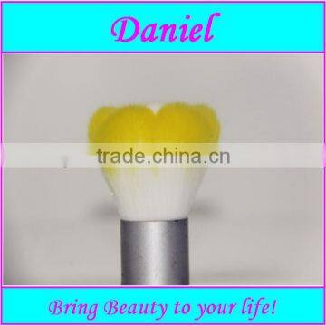 Fashional yellow Flower shaped soft synthetic hair Kabuki Brush cosmetic brushes with Aluminum ferrule base