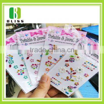 Custom design free samples shining diamond mobile sticker