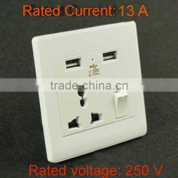 Dual Usb Wall Socket Power Plug Socket With Switch photo-2