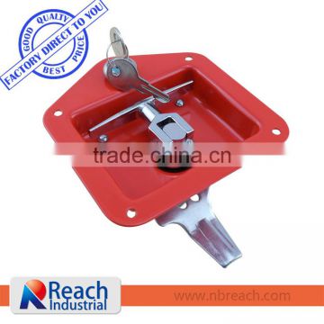 Key-locking Recessed Folding T Handle Lock with Red Powder Coating