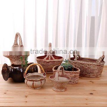 Ceramics Flower Pot for Home Office Desk Garden Decoration