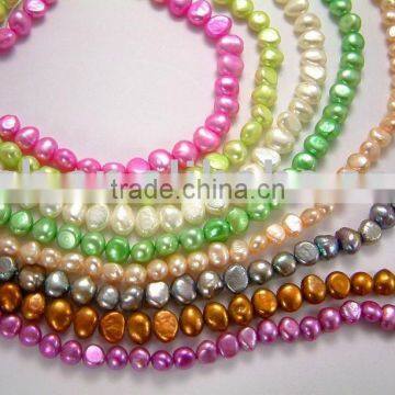 dyed colorful nugget freshwater pearl strand