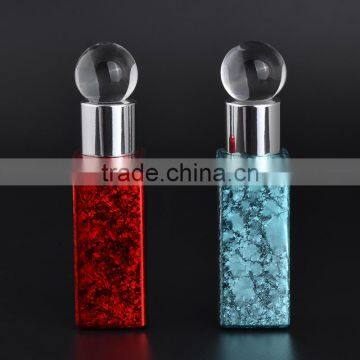 6ml empty UV crackle colored rectangular shape perfume glass bottles with glass stick stopper for essential oil