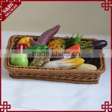 Used Food Dispaly Tools PE Wicker Woven Round Shape Bulk Supermarket or Kitchen Vegetable Storage Baskets photo-3