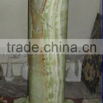 FACTORY SUPPLY GREEN ONYX COLUMNS PILLARS CARVED TOP