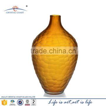 Large oval handblown frosted glass mosaic vase factory for wedding decoration