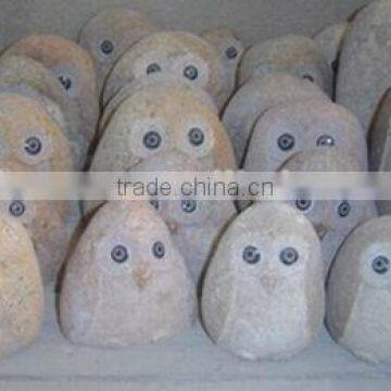 Garden and indoor decor handmade river stone owl sculptures