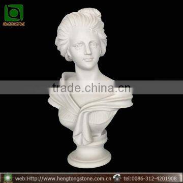 Hand Carved White Marble Lady Bust Statue