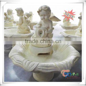 Polyresin Garden Solar Angel/Cherub Staute Water Fountain