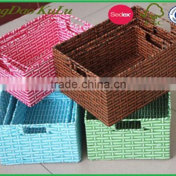 eco-friendly household handmade paper straw storage basket