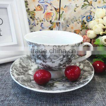 Drinkware home tea cup and saucer set, bulk tea cups and saucers cheap, peacock coffee cup set