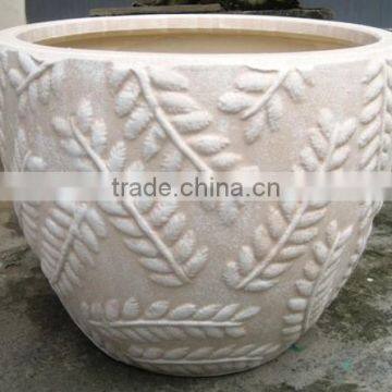 Indoor wash vase - Indoor pottery with round rim and pattern outside