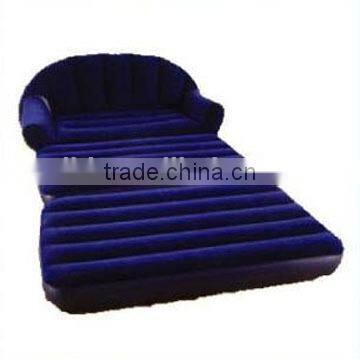 inflatable flocked PVC AIR BED 188*137*58cm with pump