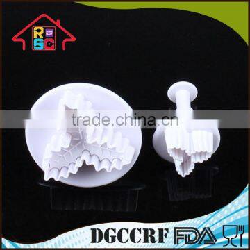 NBRSC Leaf Shape Plastic Mould Plunger Cookie Cutter Cake Mould Shape