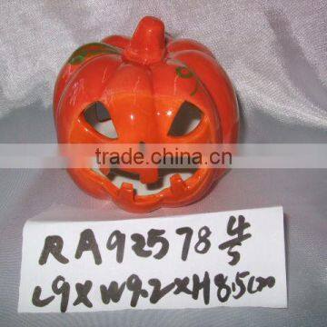 ceramic halloween pumpkin tealight candle holder