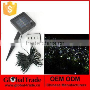 100LED Remote Control Solar Powered String Lights White Color G0053