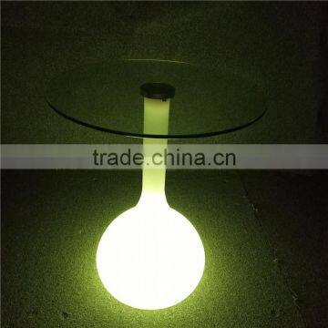 Wholesale Nightclub LED Furniture Rechargeable Illuminated LED Glass Table 48*48*58cm