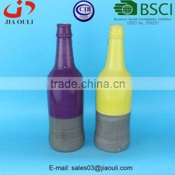 BSCI Audit Factory Unique Design Home Decor Wine Bottle Shape Ceramic Vase, Tall Decorative Vase photo-4