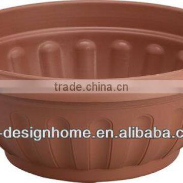 ROUND PLASTIC FLOWER BOWL PLANTER