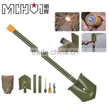 Military multifunction Folding Shovel with Carrying Pouch Great for Camping Hiking and Backpacking