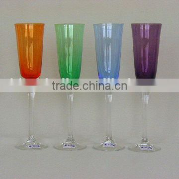 colorful glass champagne flute