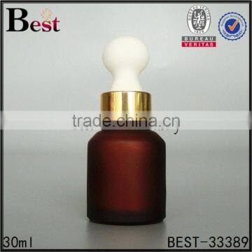 30ml high quality cosmetic essence oil perfume glass bottle big rubber gold aluminum dropper bottle glass china suppliers