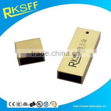 2017 Business gifts zinc alloy Gold plating USB Shell with Logo