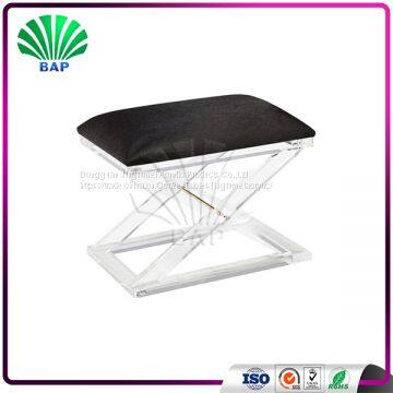 2017 New Style Acrylic Dressing Room Stool Modern Lucite Shop Mall Leisure Stool Living Room Ottomans photo-4