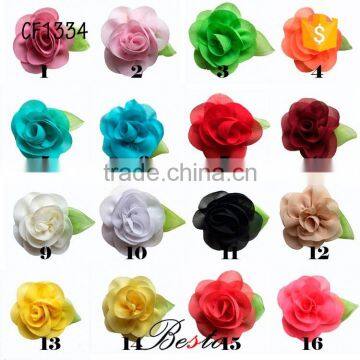 Korean new pattern stereo roses shape chiffon flower for dress