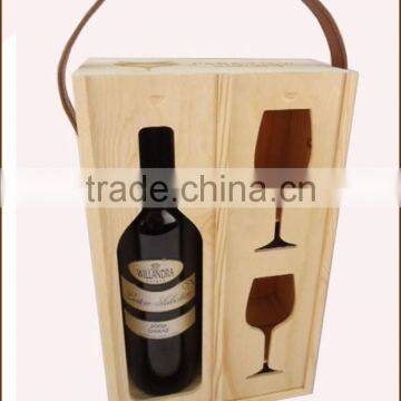 Natural Wooden Cheap Wine Box with Cups