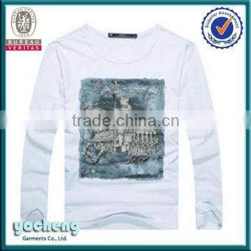 wholesale high quality clothing,cotton good design t-shirt, print long sleeve t-shirt