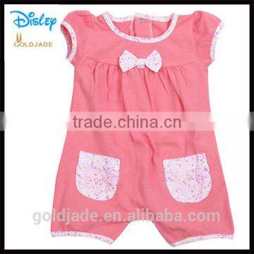 Custom 100% Cotton New 2014 Jumpsuit with 2 Pockets and 1 Bow