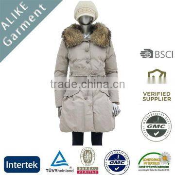 ALIKE 2014 Fur Collar Girdling Classic Tall Lady Coats