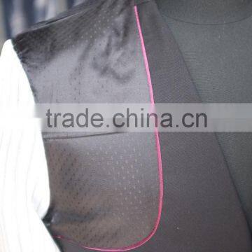 Slim Fit Leather Blazer T/R Black Blue Check Slim Fit Blazers for Men photo-4