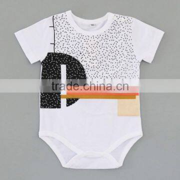 Wholesale Cotton Blank Clothes Baby Snap Crotch Bodysuit photo-3
