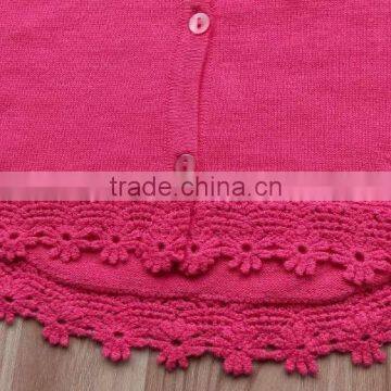 Wholesale Latest Cotton Knitting Children Kid Lace Cardigan Sweater for Girl(KS0432) photo-3