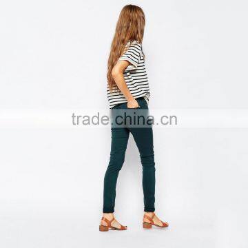 Dark Green Plain Skinny Girls Sexy Tight Jeans Pants photo-2